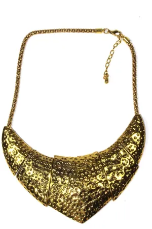 Tribal Horns Hammered Necklace & Earring Set