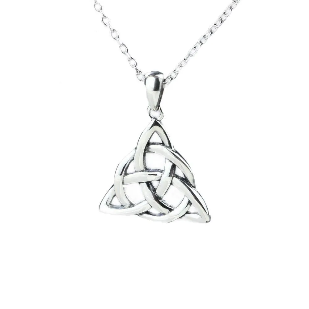 Triquetra Trinity Knot Amulet Sterling Silver Necklace