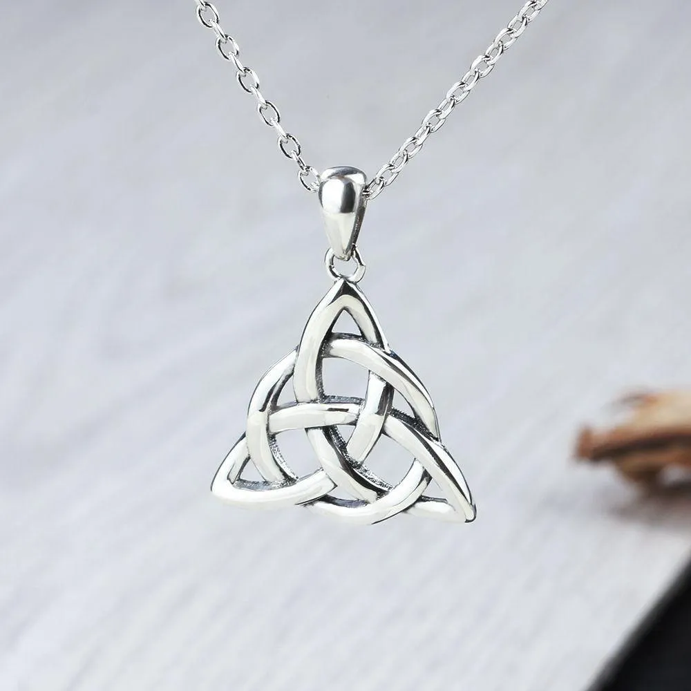 Triquetra Trinity Knot Amulet Sterling Silver Necklace