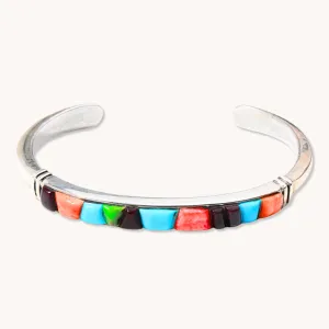 Turquoise and Spiny Oyster Inlay Cuff Bracelet