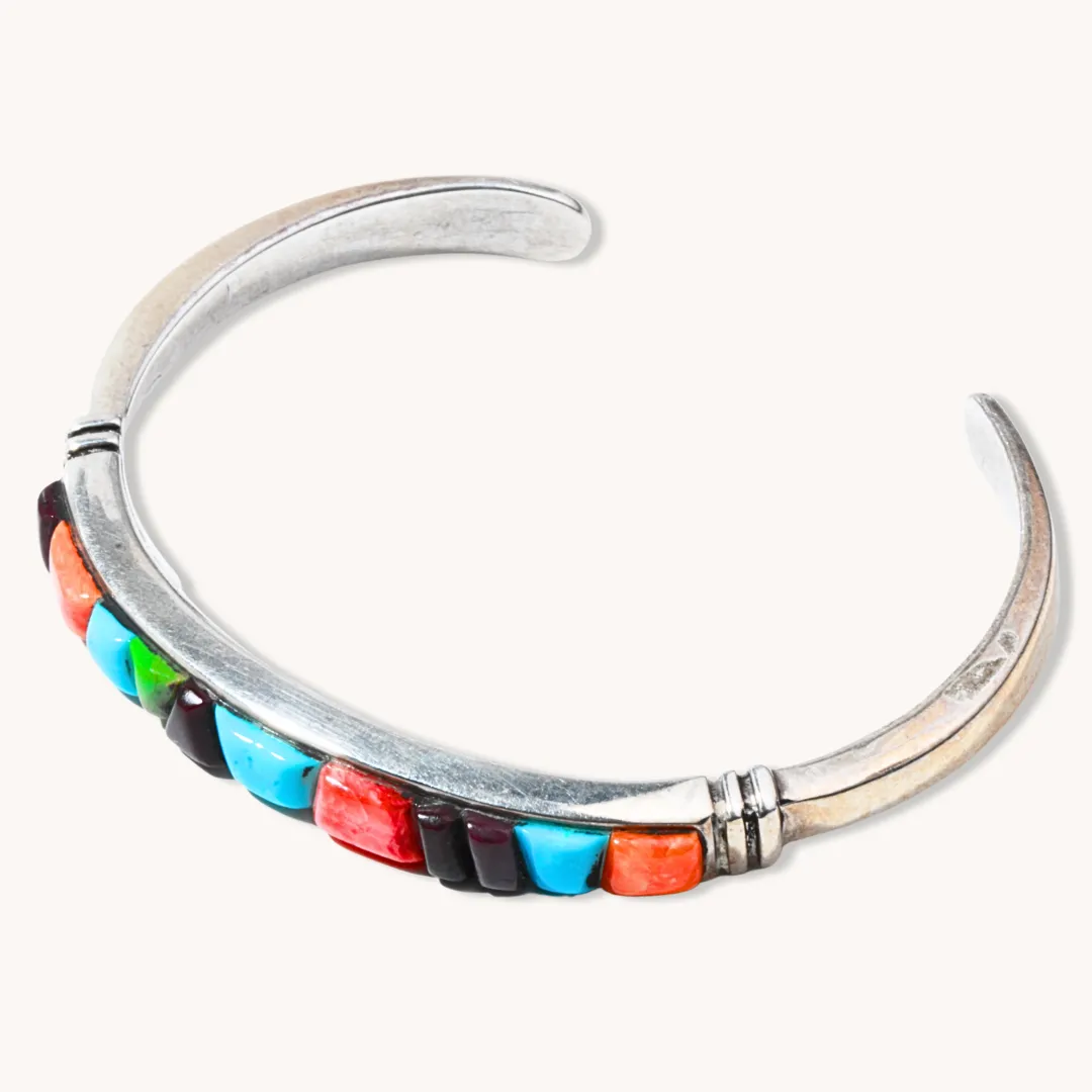 Turquoise and Spiny Oyster Inlay Cuff Bracelet