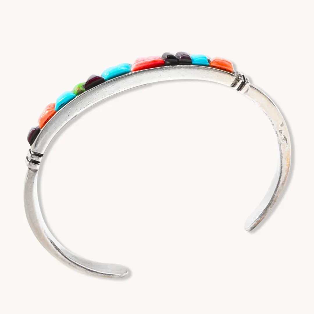 Turquoise and Spiny Oyster Inlay Cuff Bracelet