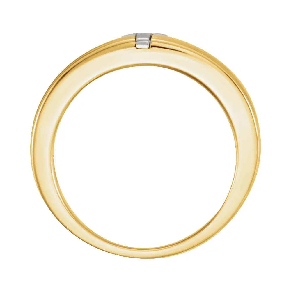 Two-Tone Cross Ring, Size 7