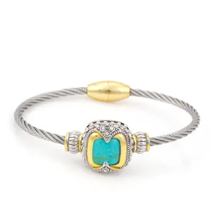 TWO TONE TURQUOISE  BRACELET #42269BR-TTQ