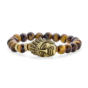 Unisex Howlite Onyx Tiger Eye Gemstone Bead Stretch Bracelet - Unique Design