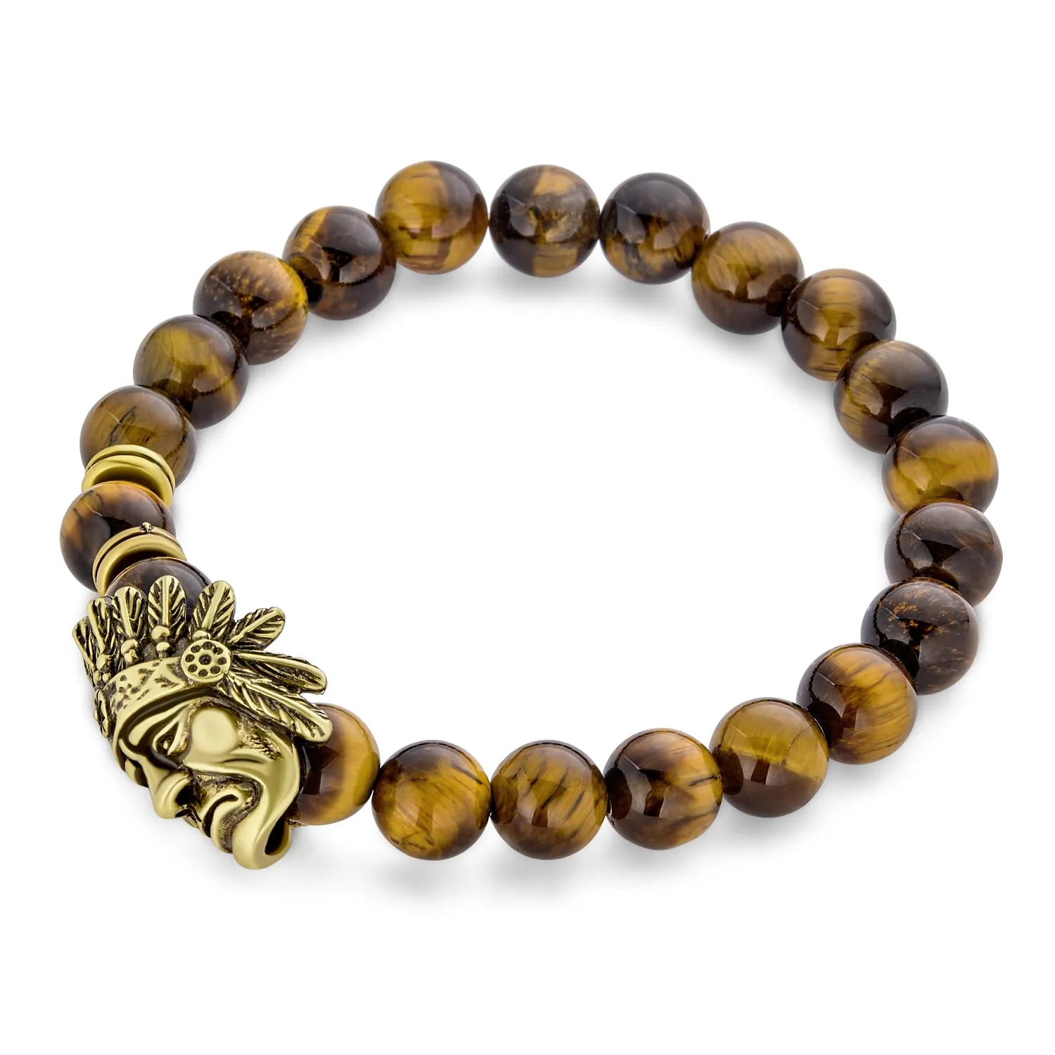 Unisex Howlite Onyx Tiger Eye Gemstone Bead Stretch Bracelet - Unique Design