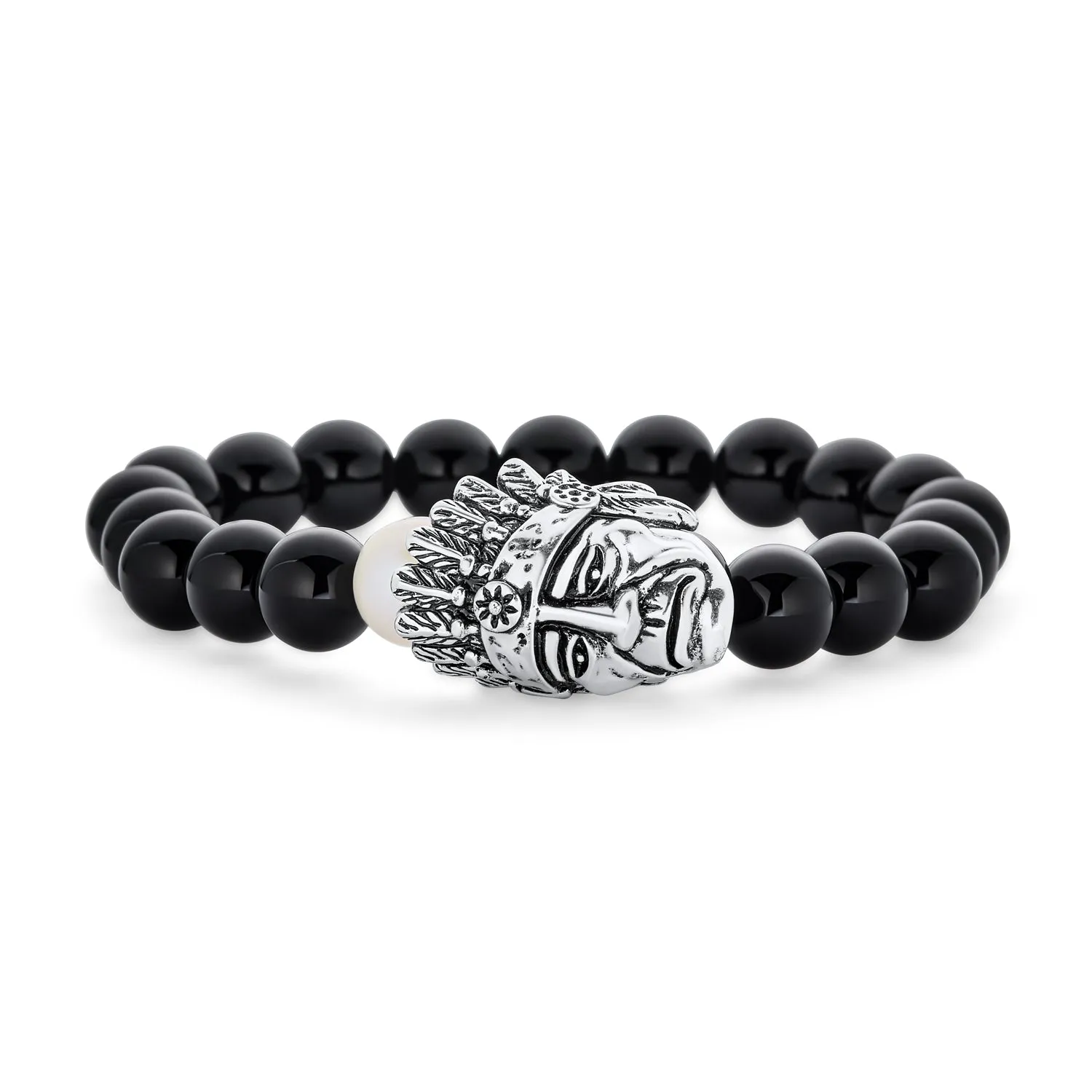 Unisex Howlite Onyx Tiger Eye Gemstone Bead Stretch Bracelet - Unique Design