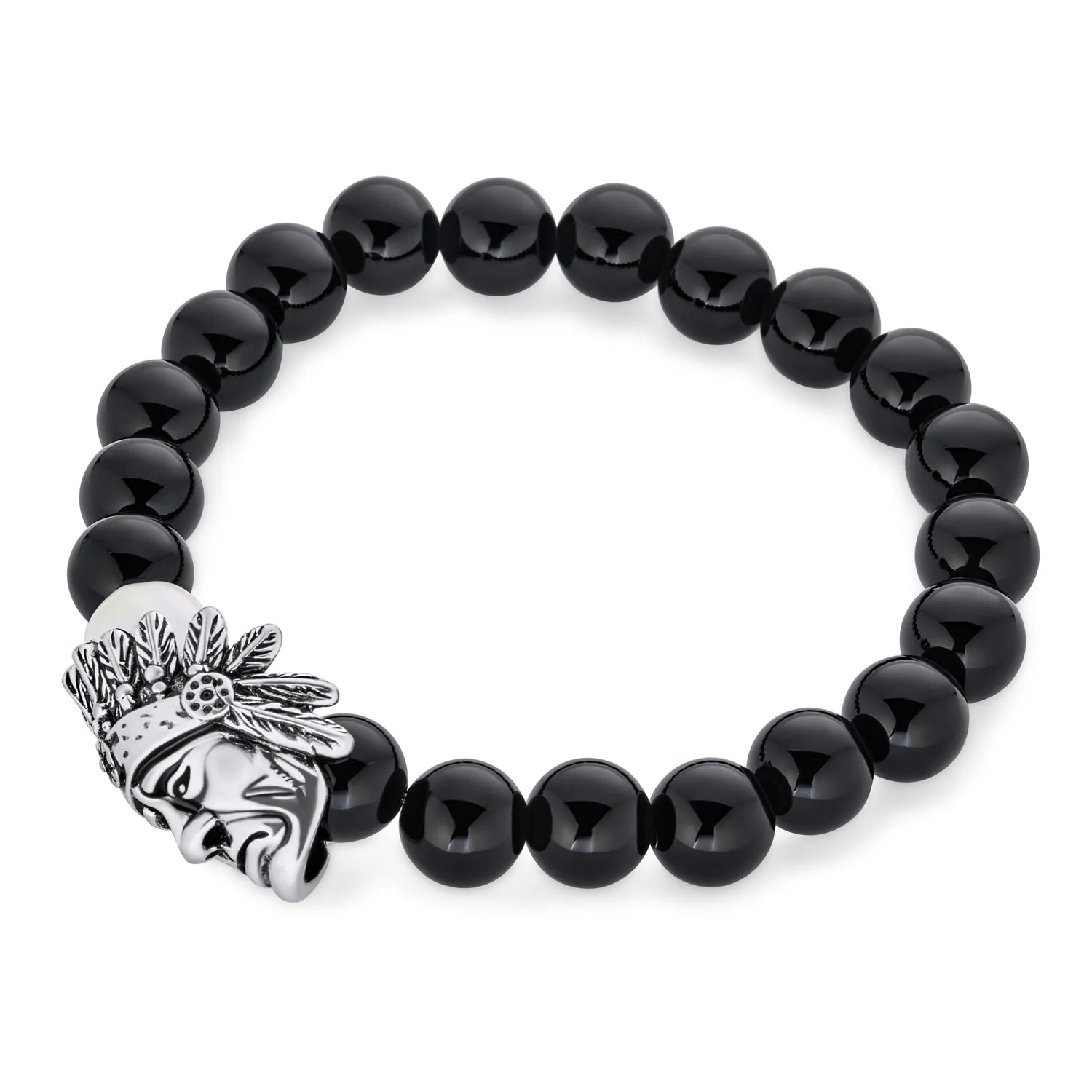 Unisex Howlite Onyx Tiger Eye Gemstone Bead Stretch Bracelet - Unique Design