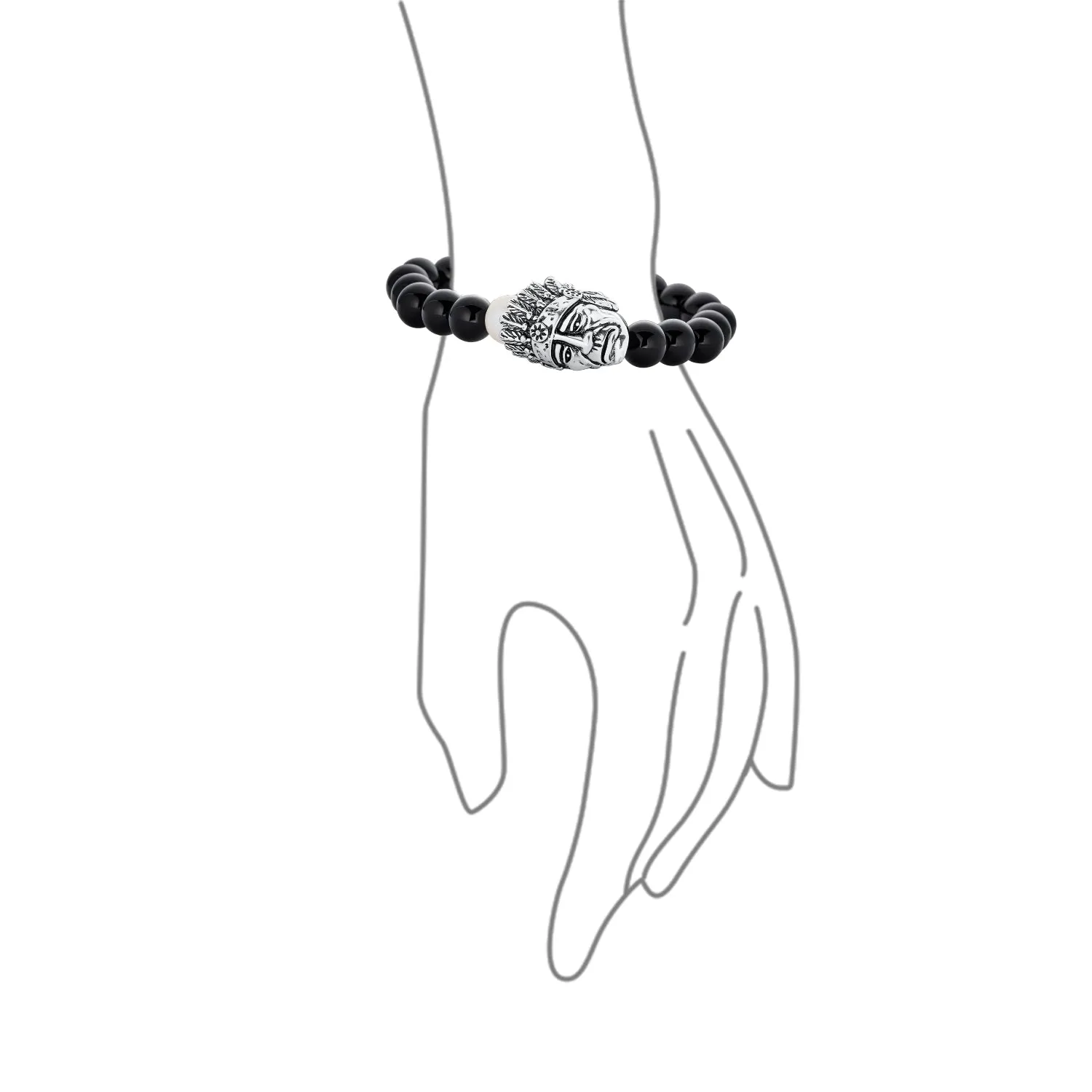 Unisex Howlite Onyx Tiger Eye Gemstone Bead Stretch Bracelet - Unique Design