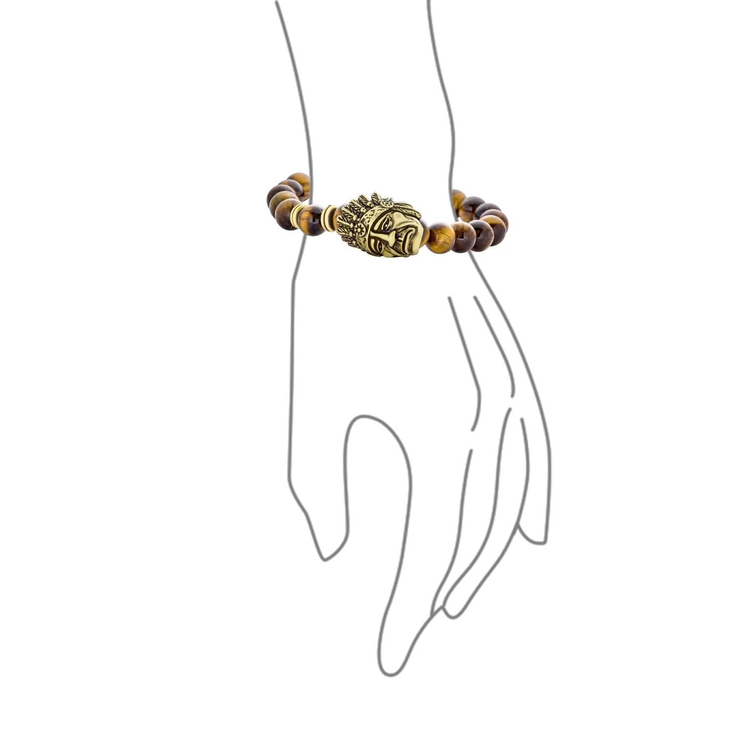 Unisex Howlite Onyx Tiger Eye Gemstone Bead Stretch Bracelet - Unique Design