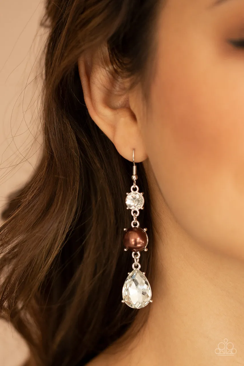 Unpredictable Shimmer Brown Paparazzi Earrings