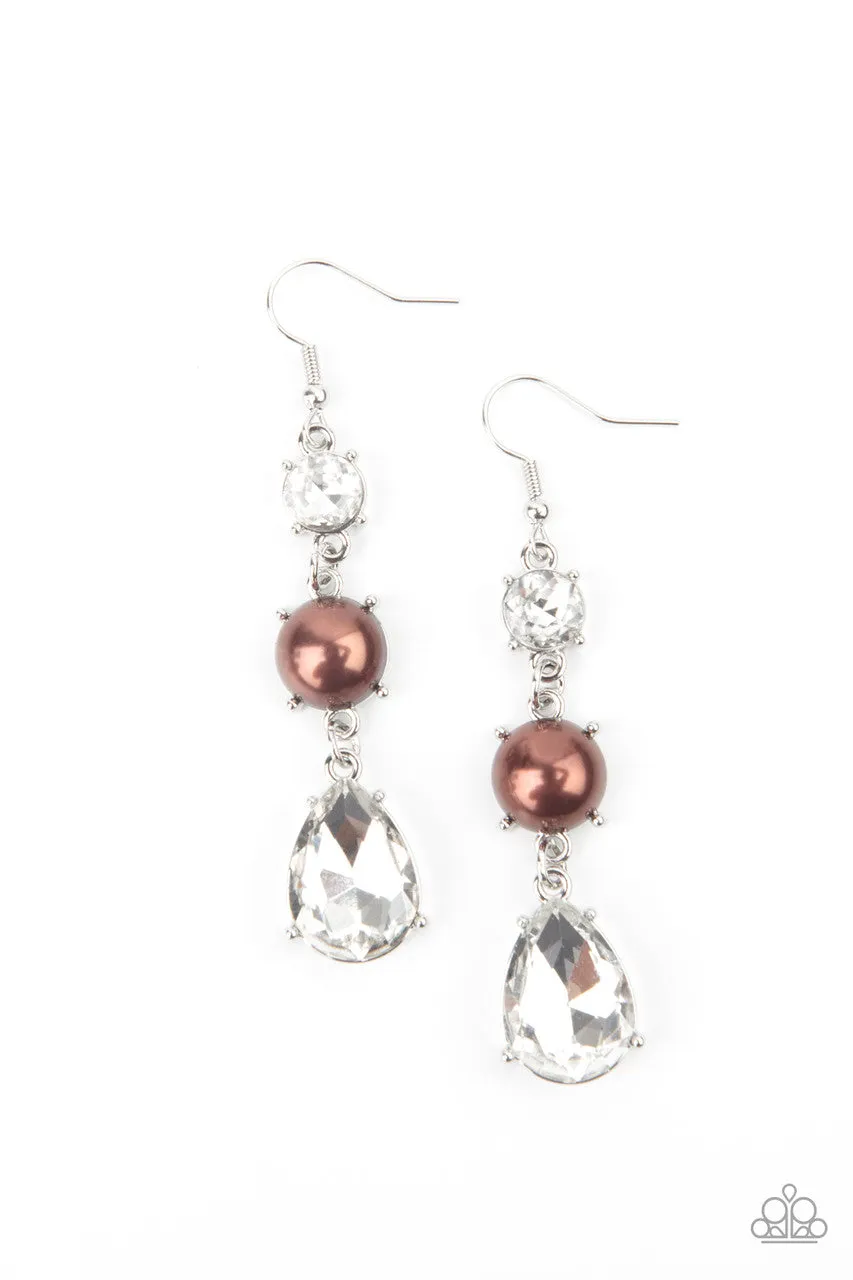 Unpredictable Shimmer Brown Paparazzi Earrings
