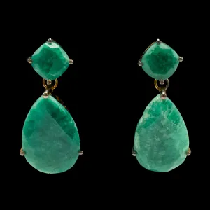 Vermeil (Gold over Sterling) Emerald Drop Earrings