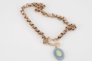 VICTORIAN 17.25IN WATCH CHAIN NECKLACE 14K GOLD