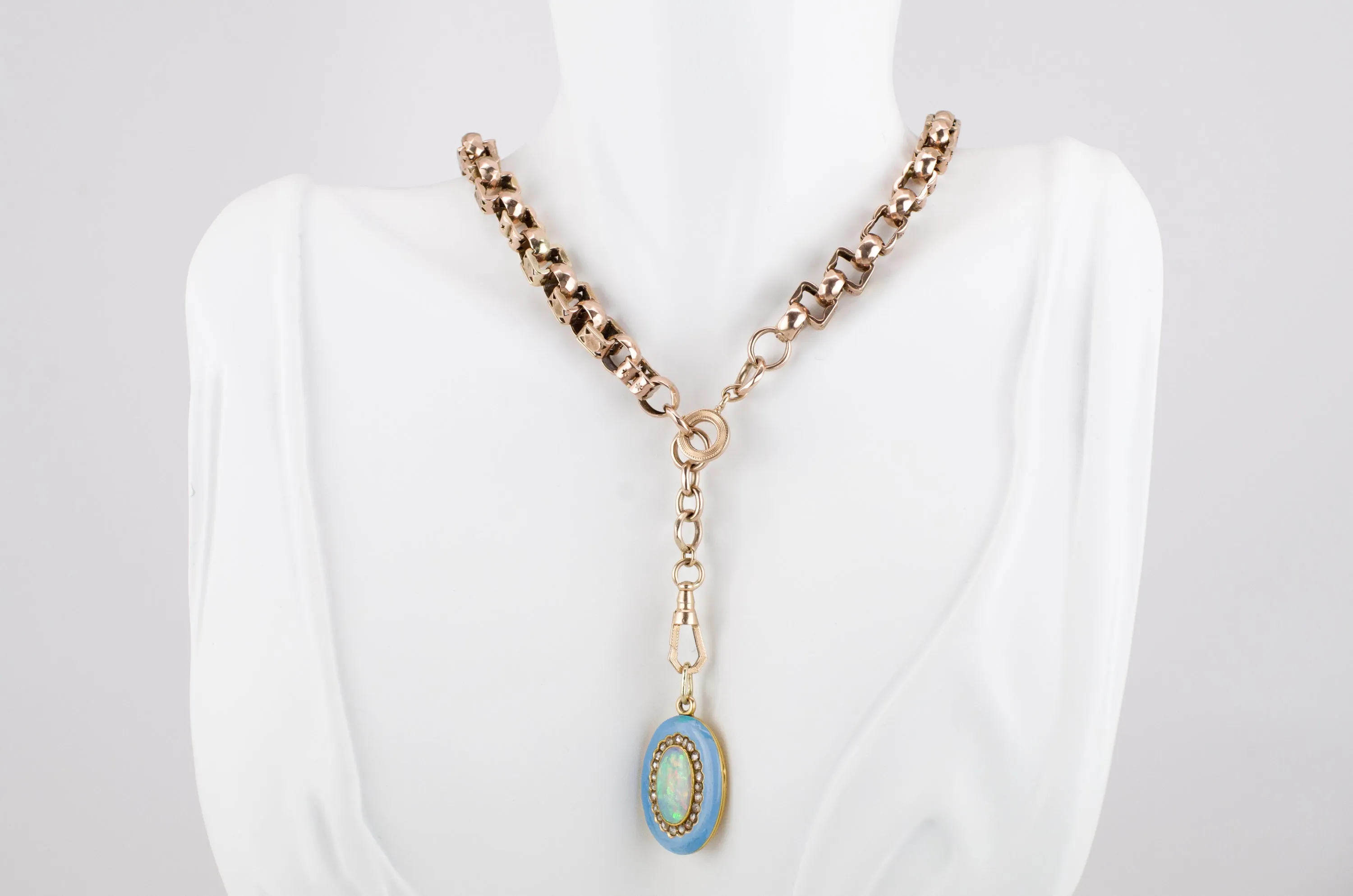 VICTORIAN 17.25IN WATCH CHAIN NECKLACE 14K GOLD