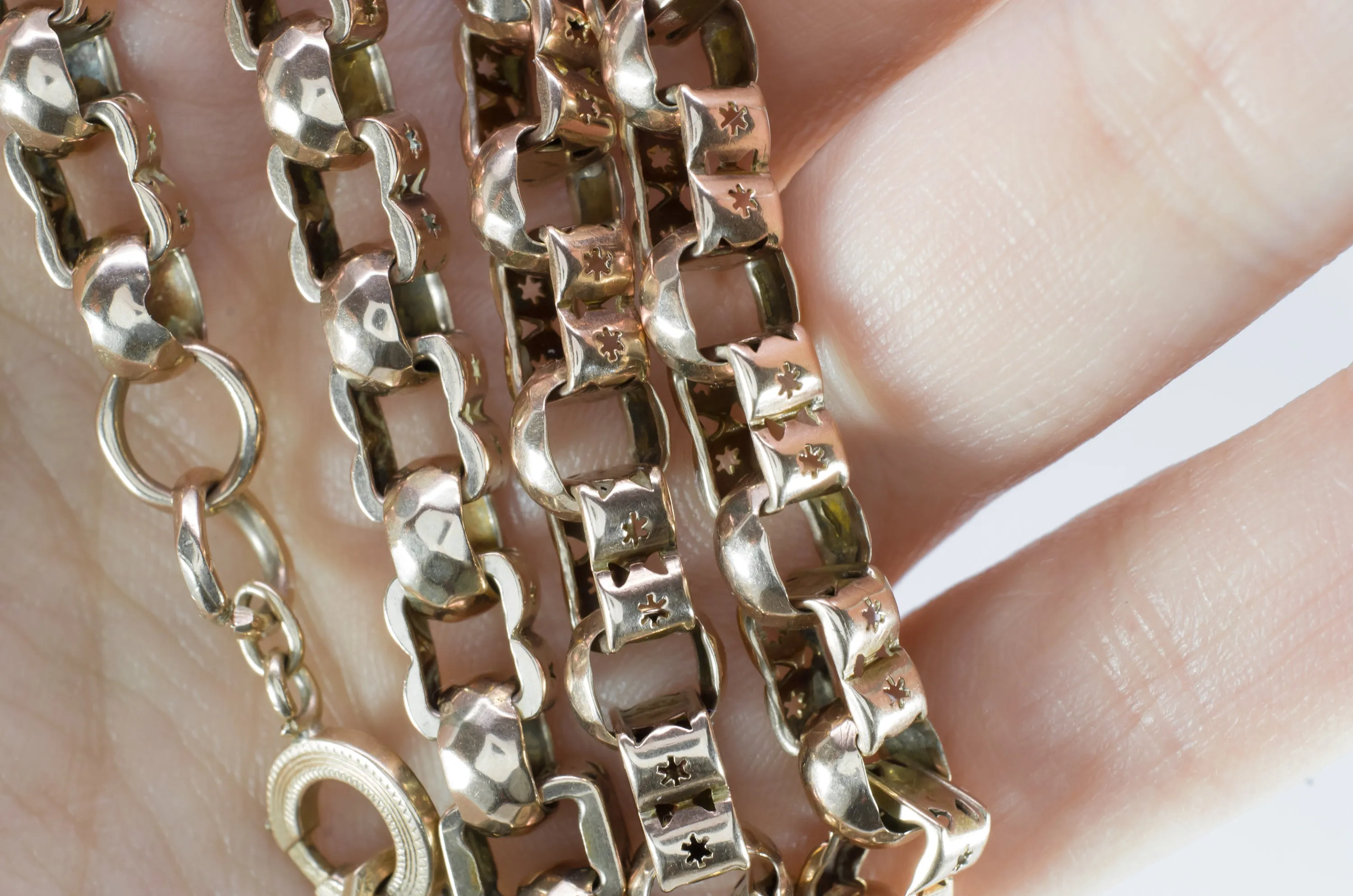 VICTORIAN 17.25IN WATCH CHAIN NECKLACE 14K GOLD