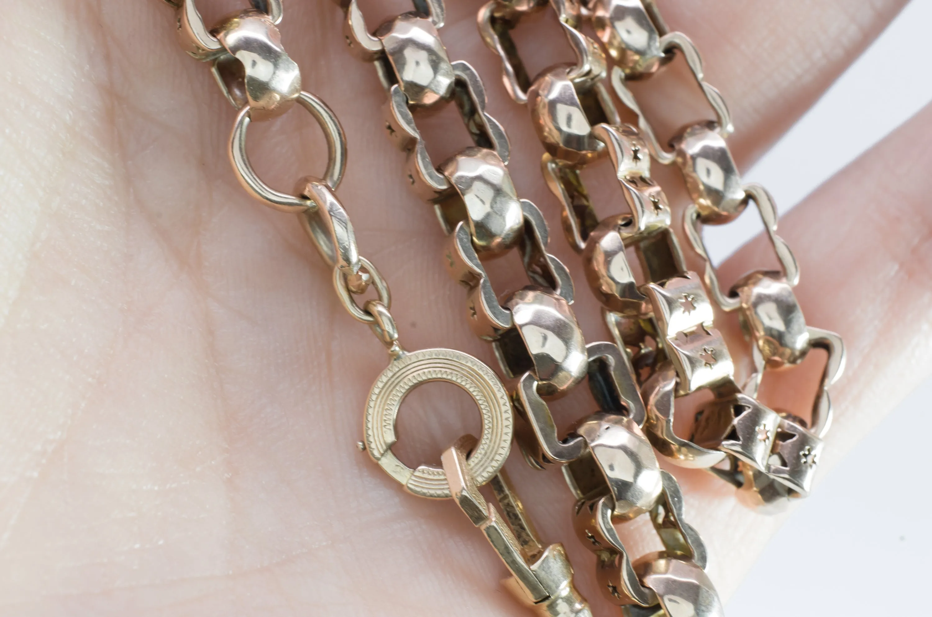 VICTORIAN 17.25IN WATCH CHAIN NECKLACE 14K GOLD