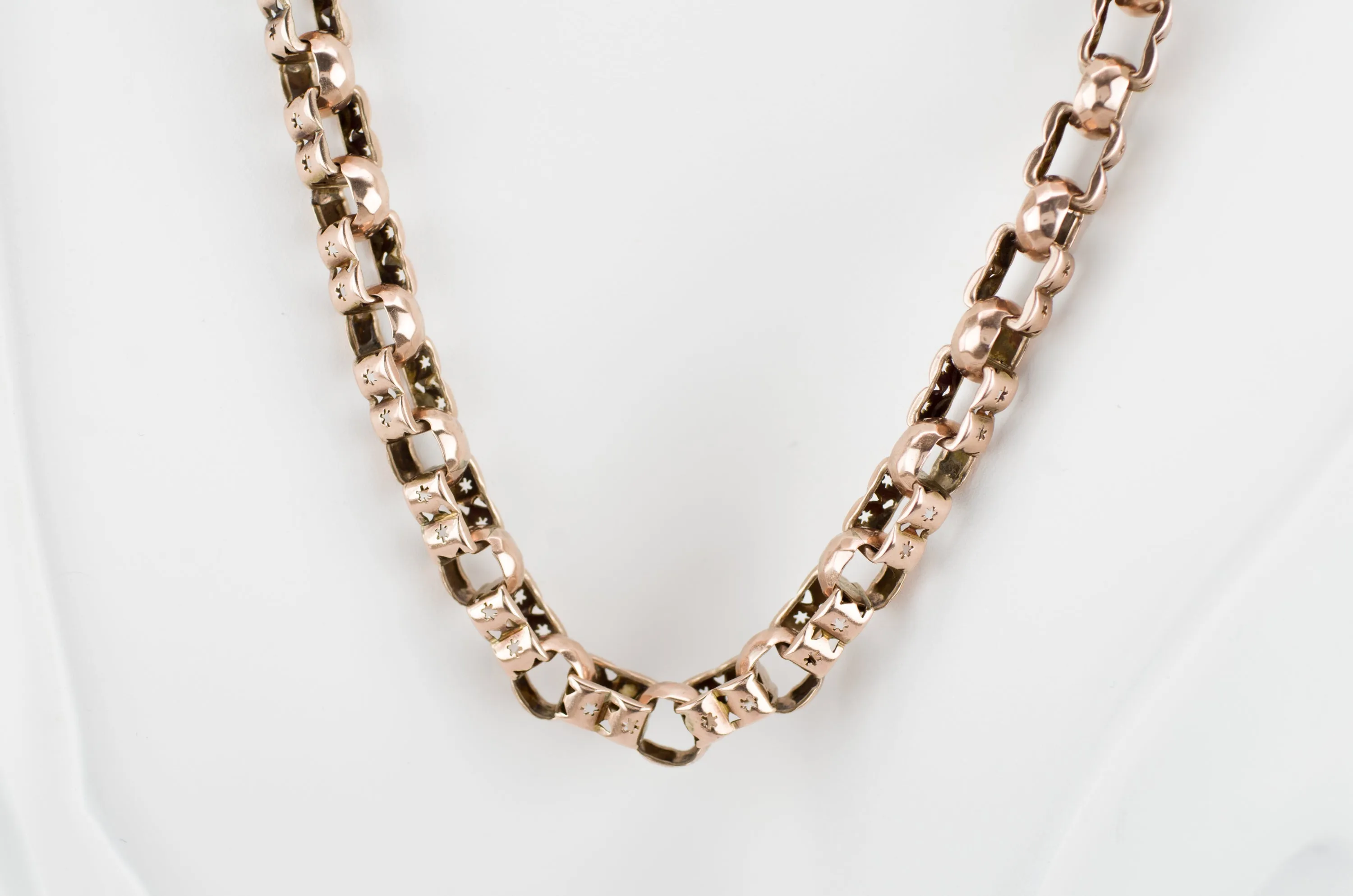 VICTORIAN 17.25IN WATCH CHAIN NECKLACE 14K GOLD