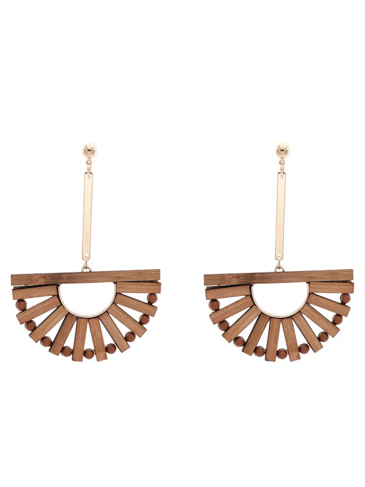 Vintage Hollow Wood Earrings