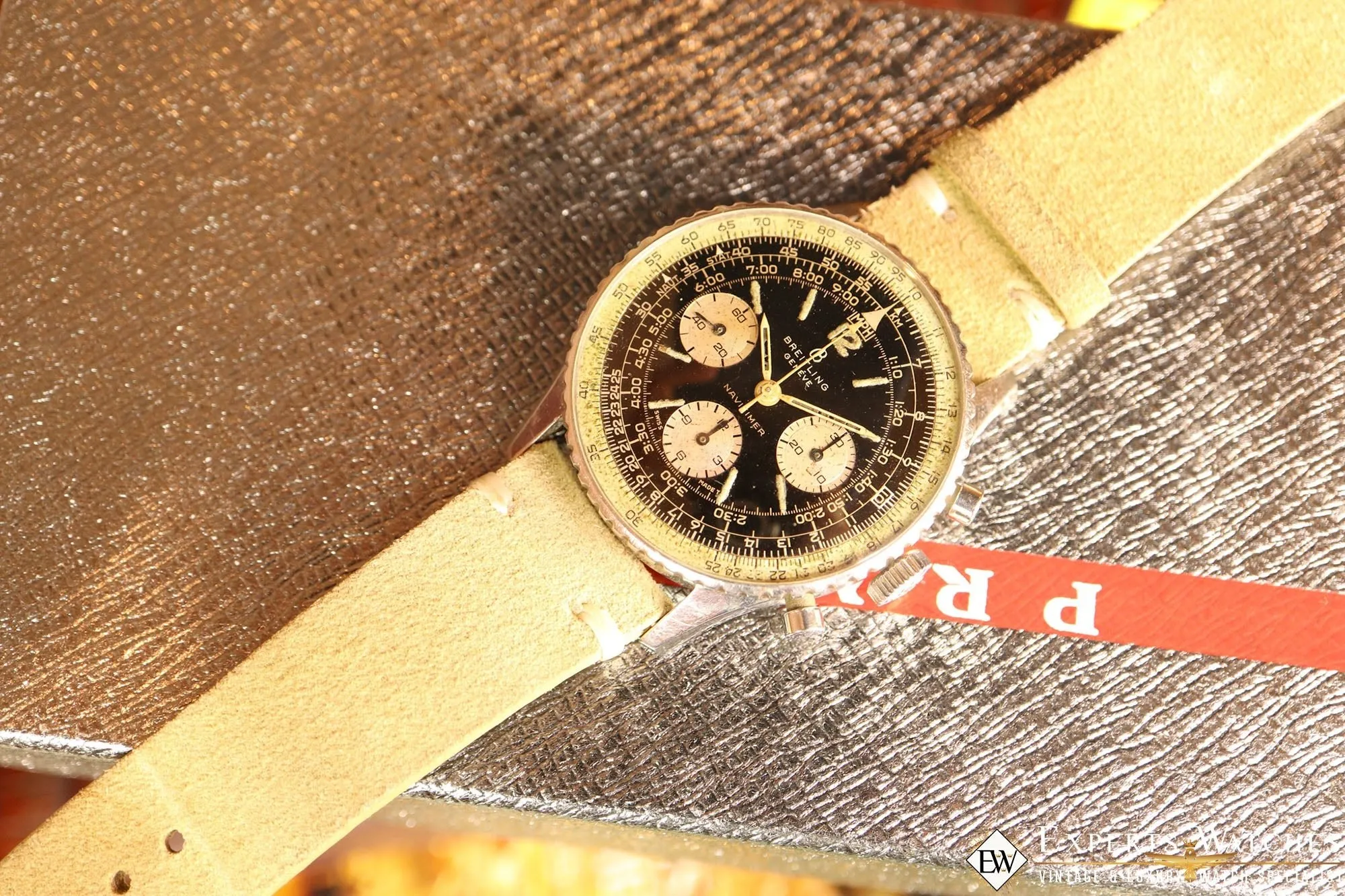 Vintage Serviced Breitling Navitimer 806 1966 Panda Pilot Watch Cursive Big B CP