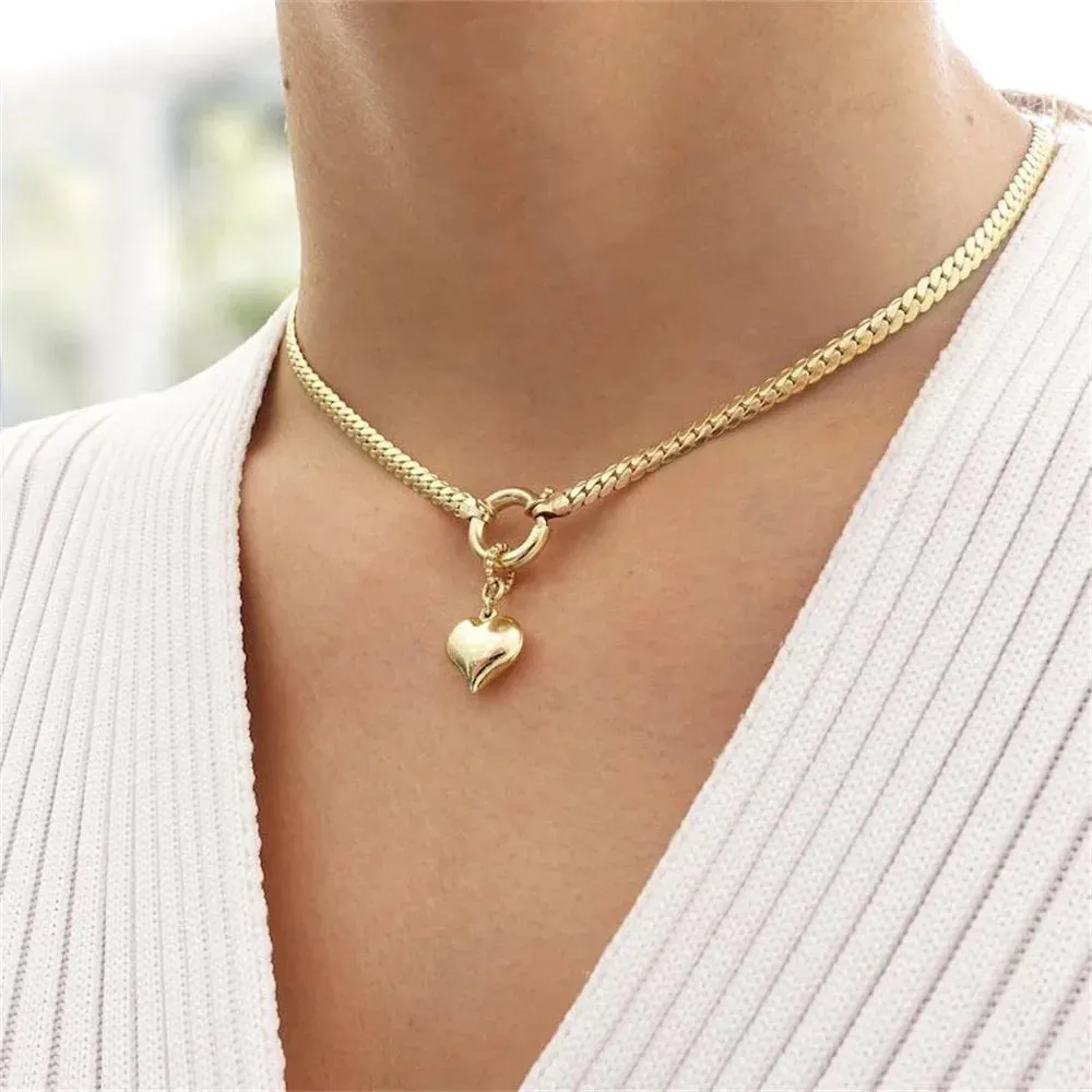 Vintage Silver-plate Geometric Exaggerated Artificial Pearl Chain Necklace For Women Female Fashion Boho Y2K Girl Jewelry Gift