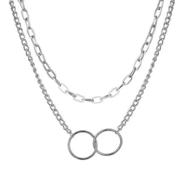 Vintage Style Multilayers Human Head Coin Pendant Necklaces For Women And Girls -Thick Chain Necklace Jewelry