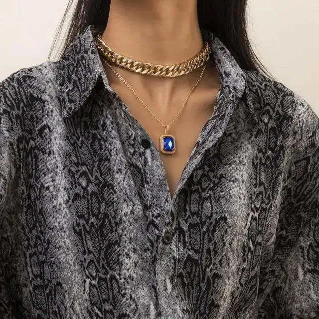 Vintage Style Multilayers Human Head Coin Pendant Necklaces For Women And Girls -Thick Chain Necklace Jewelry