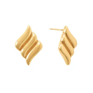 Vintage Wave Stud Earrings
