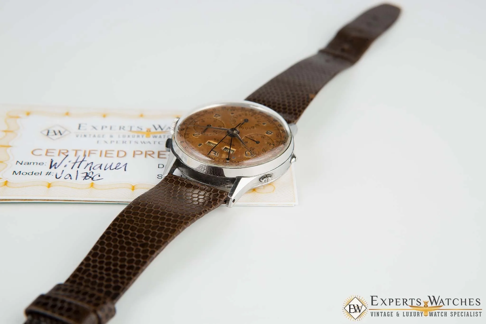 Vintage Wittnauer Tropical Valjoux 72C Triple Date Calendar Chronograph Watch