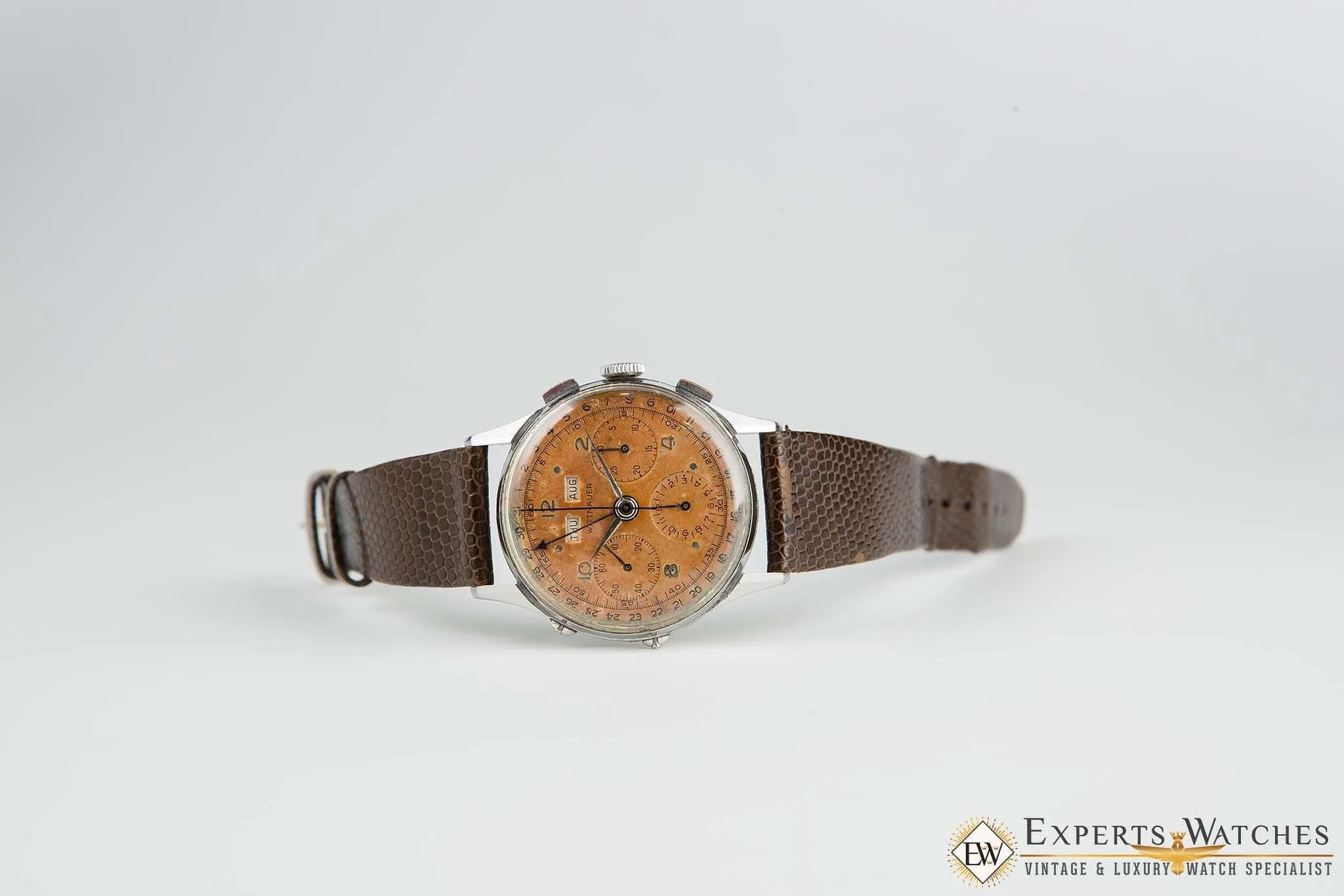 Vintage Wittnauer Tropical Valjoux 72C Triple Date Calendar Chronograph Watch