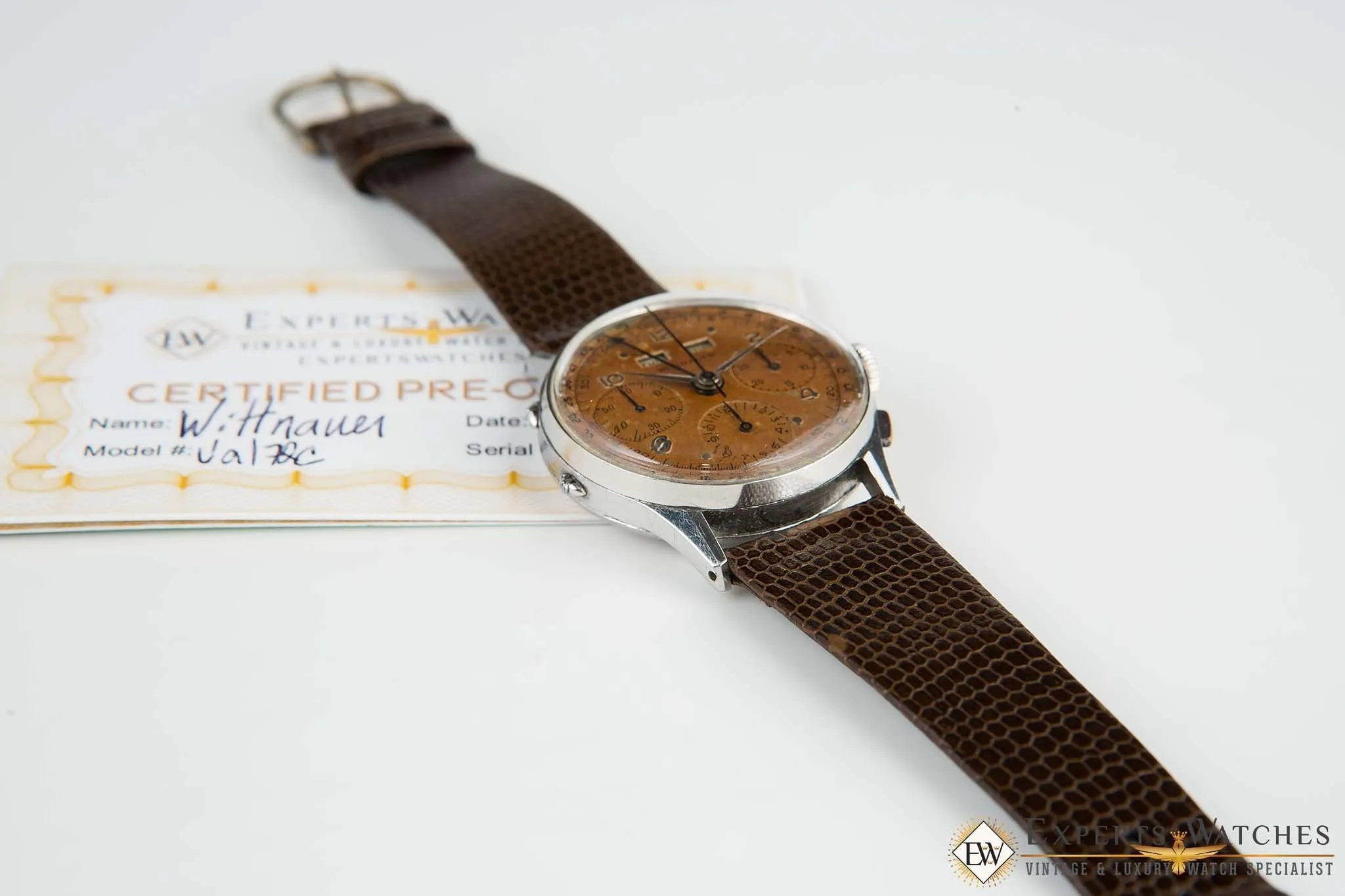 Vintage Wittnauer Tropical Valjoux 72C Triple Date Calendar Chronograph Watch