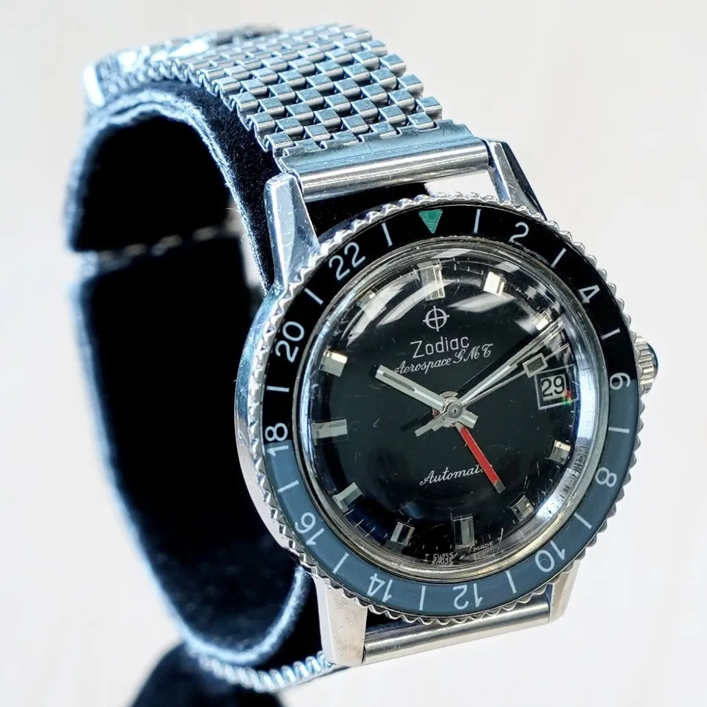 Vintage ZODIAC Aerospace GMT Diver Watch Ref. 752-934 Automatic Wristwatch - ALL S.S.