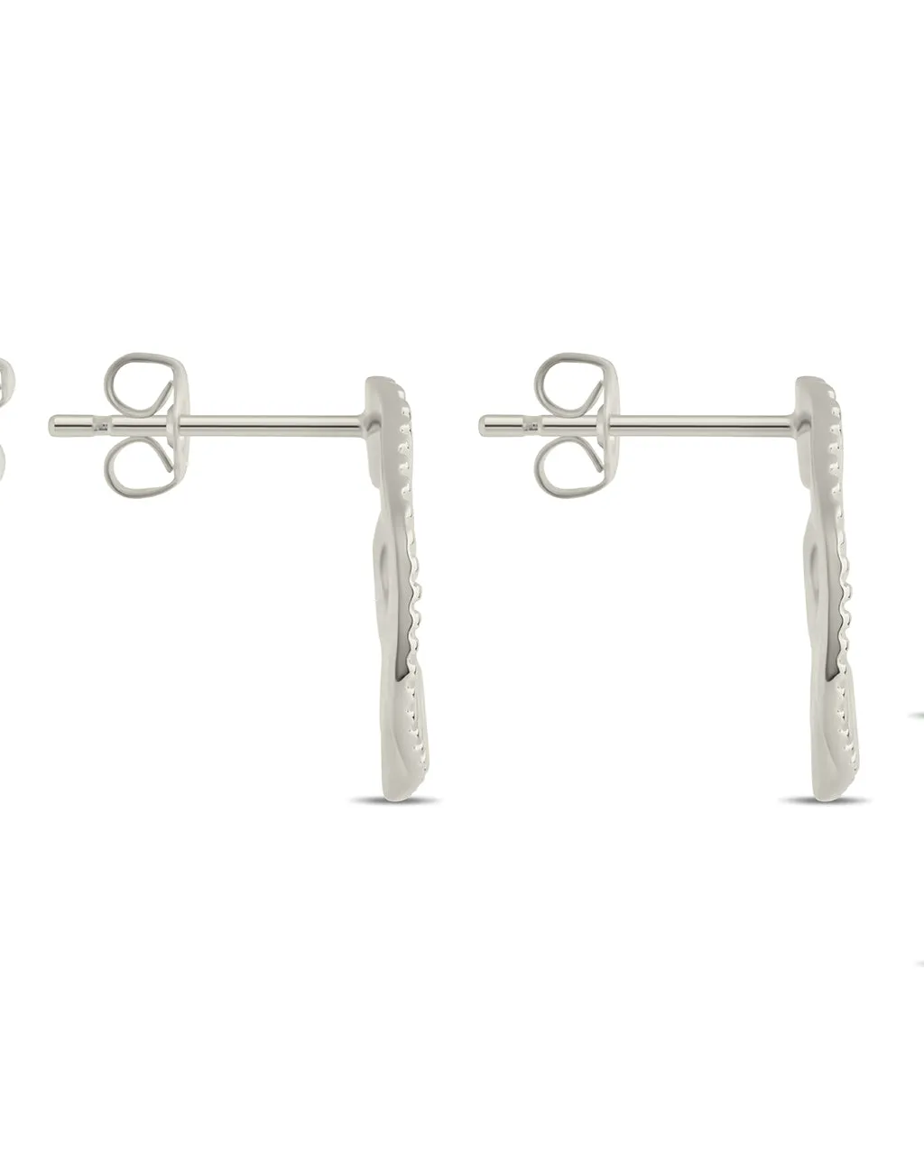 Viviana Ribbed Open Circle Stud Earrings