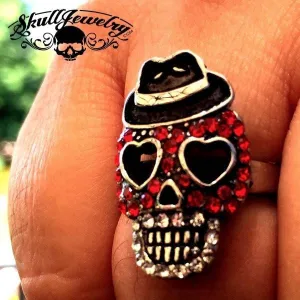 'Walter White' Breaking Bad Skull Ring with Cubic Zirconia (454)