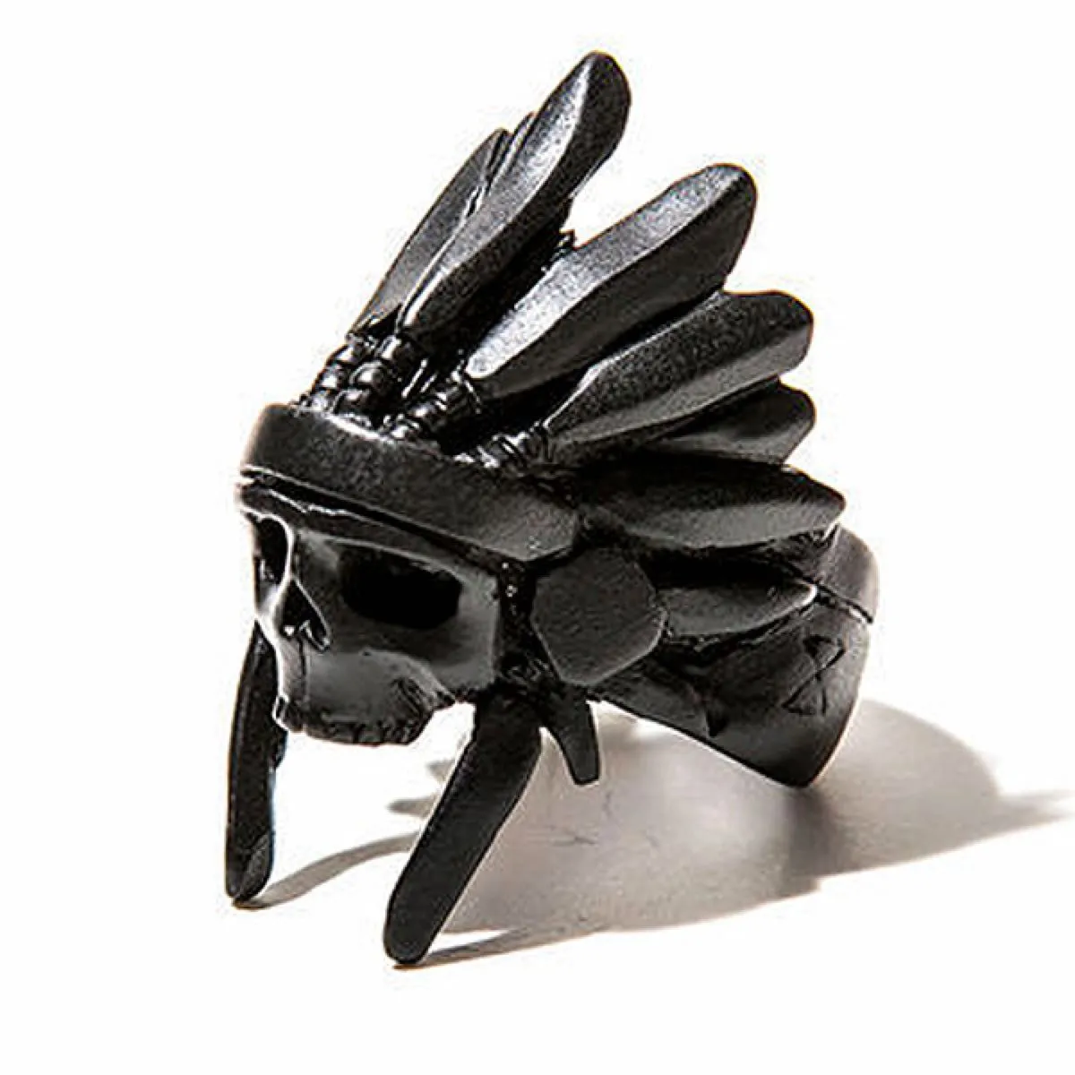 Washakie - Indian Warrior Skull Ring (#236Black)
