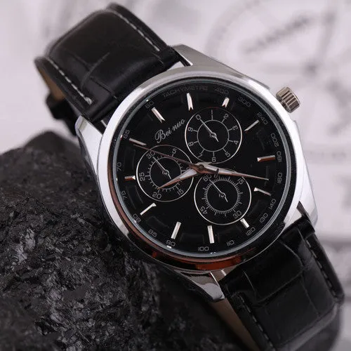 Watches Men Luxury Brand Beinuo Quartz Watches Men Leather Watch Casual Wristwatch Male Clock