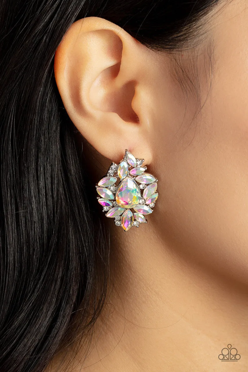 We All Scream for ICE QUEEN - Multi - Iridescent Gem Paparazzi Post Earrings