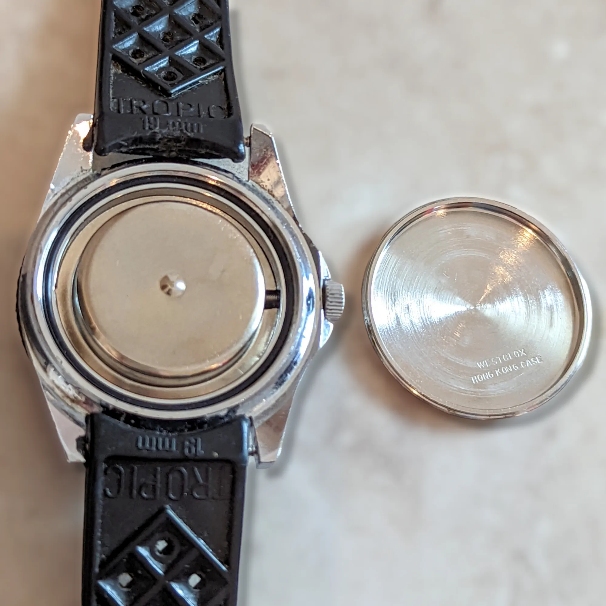 WESTCLOX Dual Bezel Diver Watch World Timer Wristwatch 17 Jewels