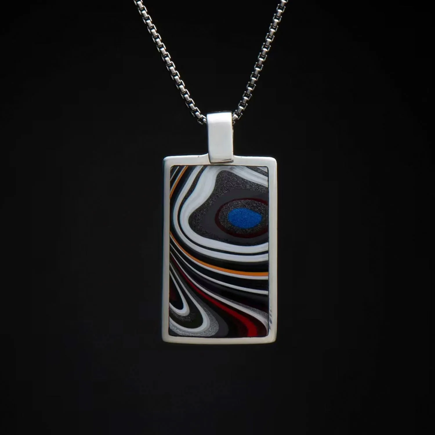 William Henry Fordite Shift Sterling Silver Necklace - P44 FD-22