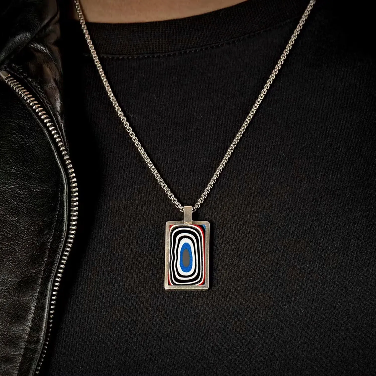 William Henry Fordite Shift Sterling Silver Necklace - P44 FD-22