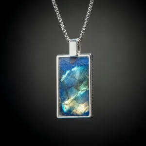 William Henry Labradorite Shift Sterling Silver Necklace - P44 LAB-22