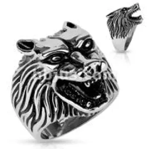 Wolf Head - Stainless Steel Ring 316L