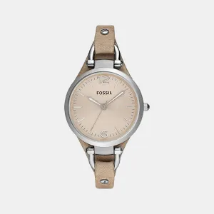 Women's Beige Analog Leather Watch ES2830