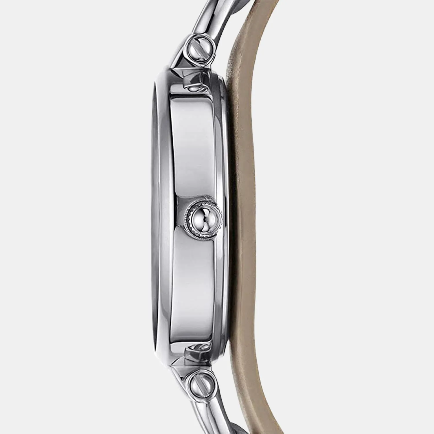 Women's Beige Analog Leather Watch ES2830