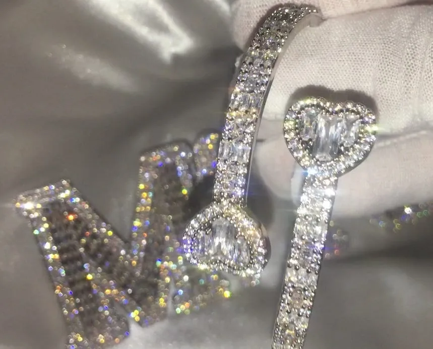 Womens Bracelet | Iced Out Bracelet | Heart Bracelet | Diamond Bracelet | Baguette Bracelet | Iced Out Bracelets | Cuff Bracelet | Bangle