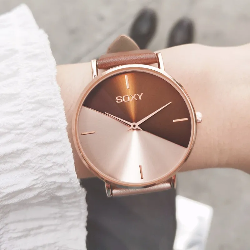 Women's Watch with Leather Band