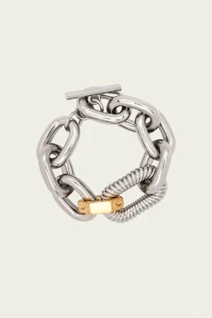 XL Link Animation Godron Bracelet in Silver Gold