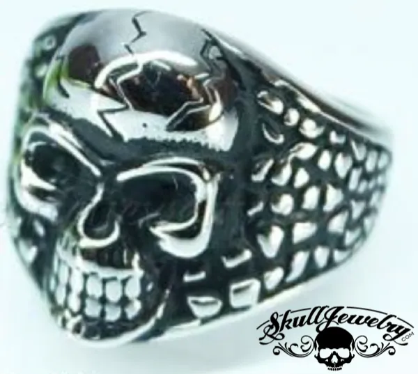 'You Shook Me All Night Long' Skull Ring -  (4304)